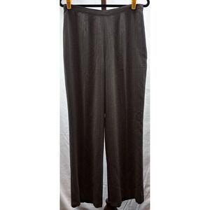 VTG Le Suit Woman Brown Wide Leg Lined Slacks Pants Size 10 Business Career Wear